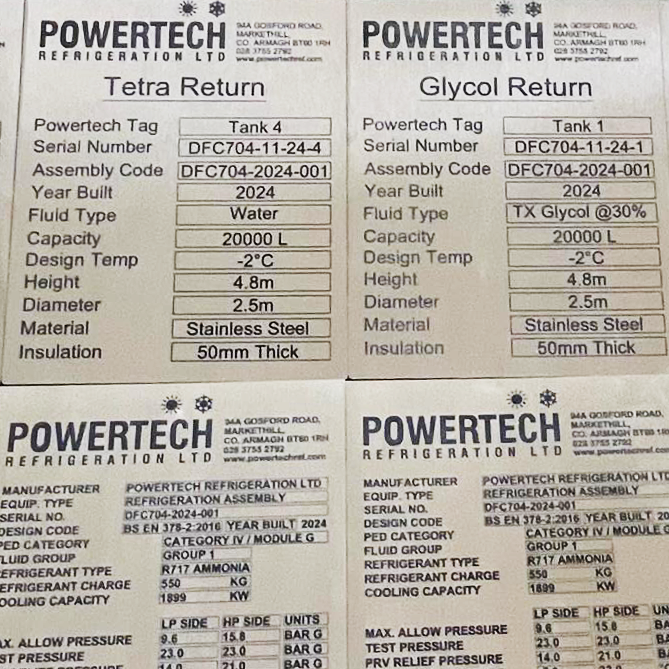 Large Machine Serial Number Plates