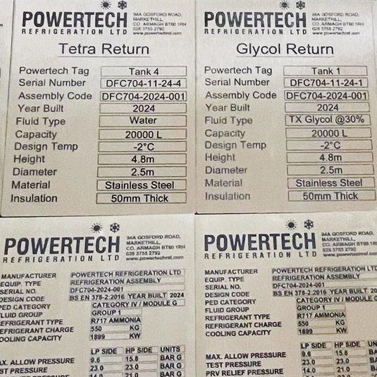 Large Machine Serial Number Plates